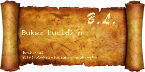 Buksz Lucián névjegykártya